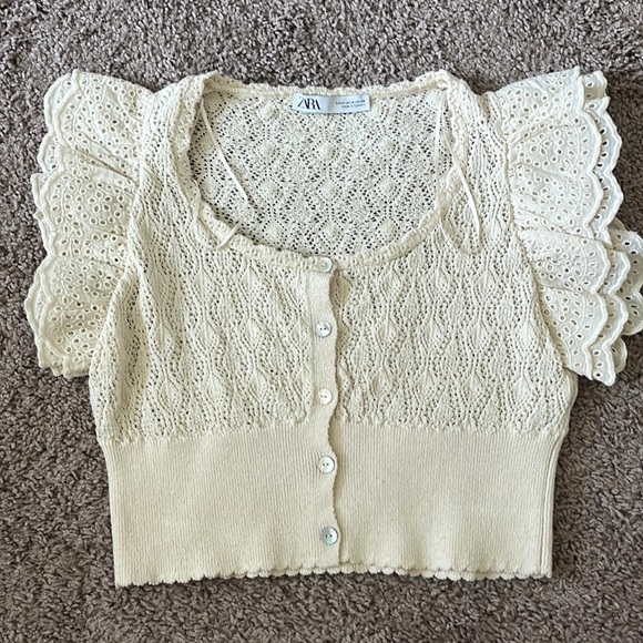 Zara Tops Zara Crochet Knit Crop Top Poshmark